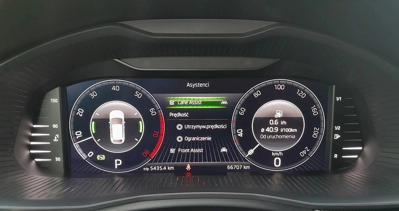 Skoda Scala cena 89900 przebieg: 66707, rok produkcji 2021 z Wyrzysk małe 254